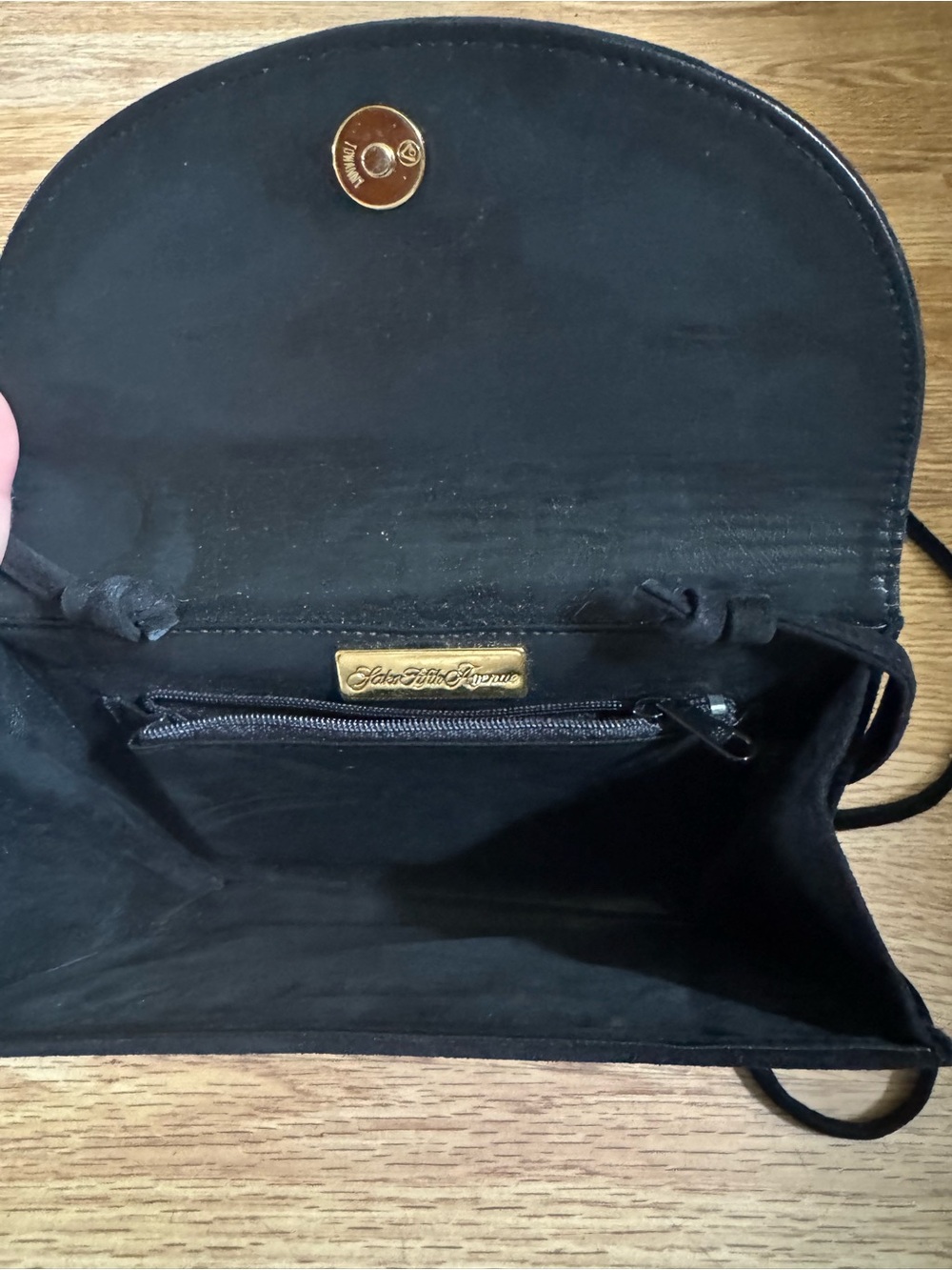 Said Fifth Avenue Vintage Black Suede Crossbody Bag